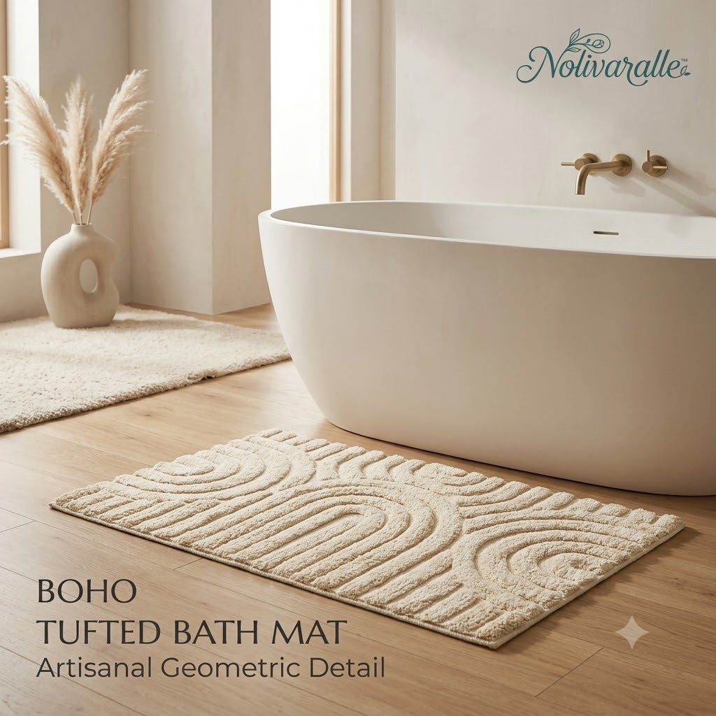 𝗡𝗼𝗹𝗶𝘃𝗮𝗿𝗮𝗹𝗹𝗲™ Boho Tufted Cotton Bath Mat Rug