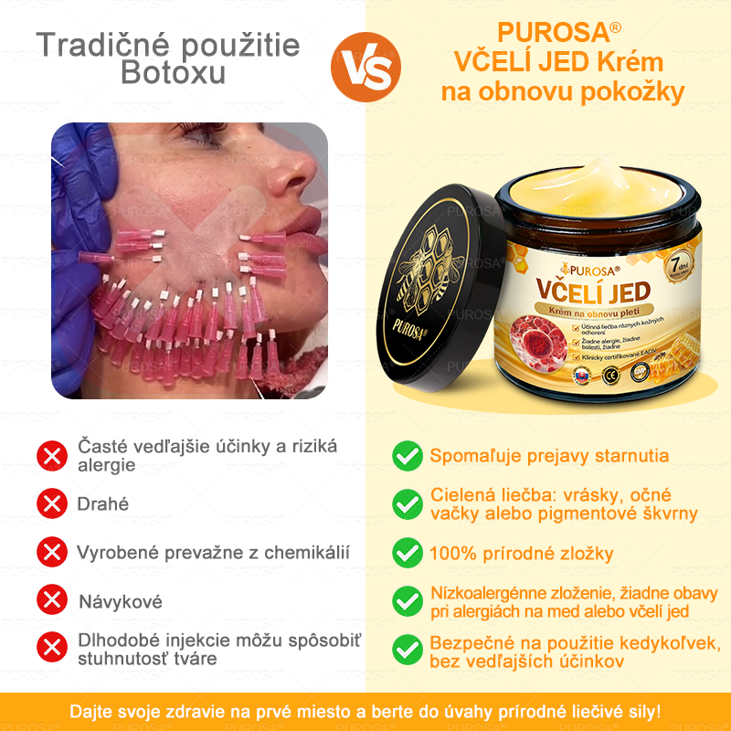 Izdelano in odposlano iz Slovenije 🏆 PUROSA® Krema z čebeljim strupom za obnovo kože  ⏰ ZADNJI DAN – 80 % POPUST!