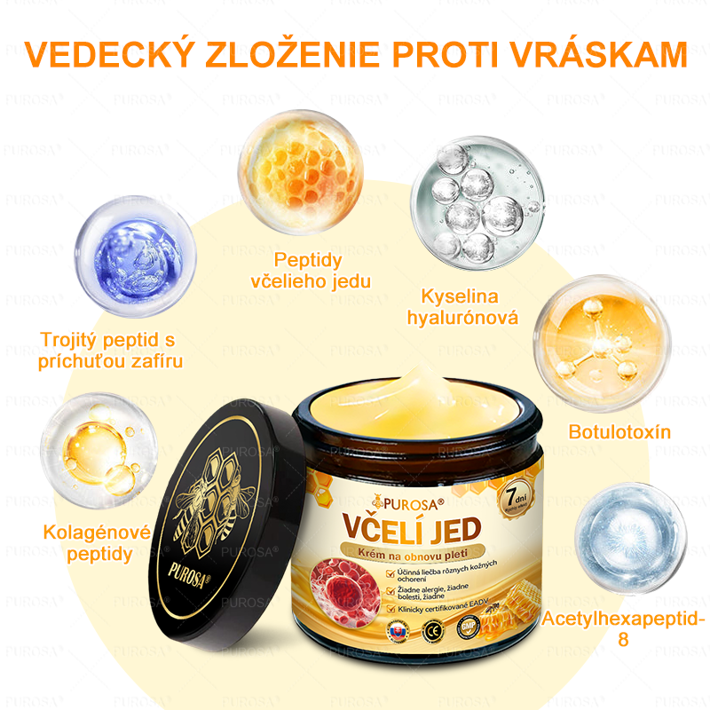 Izdelano in odposlano iz Slovenije 🏆 PUROSA® Krema z čebeljim strupom za obnovo kože  ⏰ ZADNJI DAN – 80 % POPUST!